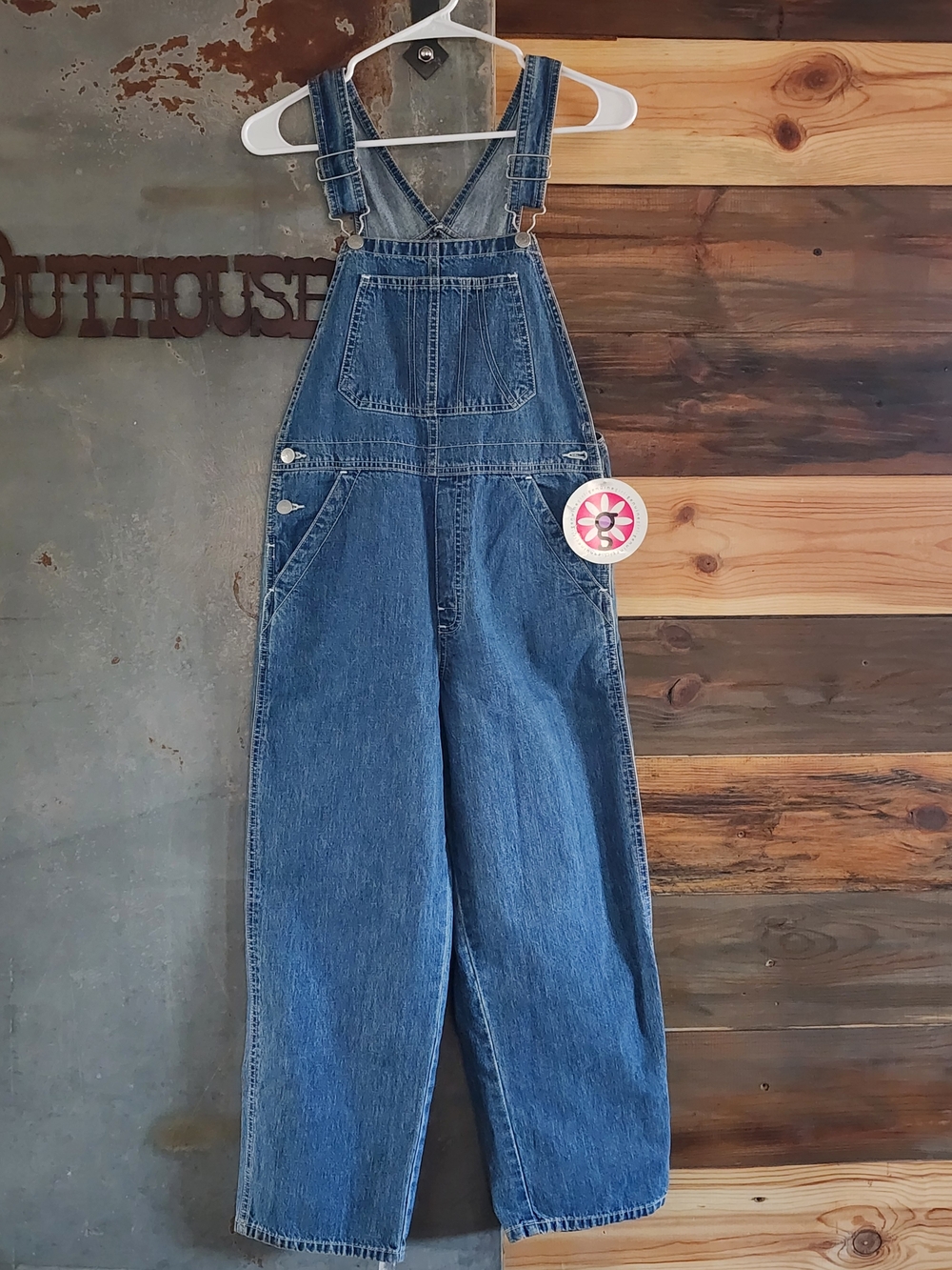 Girls Blue Denim Overalls with Adjustable Straps